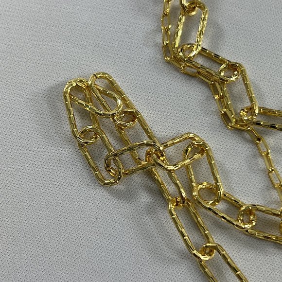 Melania Clara Gold Plated Paper Clip Chain Neon Pink Charm Magnetic Clasp - Picture 5 of 8